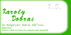 karoly dobrai business card